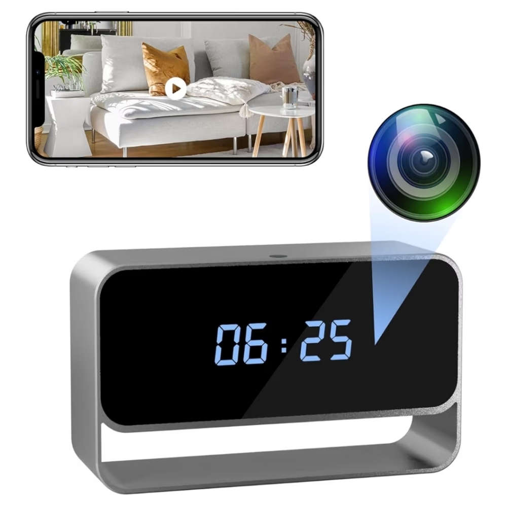 Clock Spy Camera - Full HD 1080P WiFi Camera - Mini Wireles Night Vision